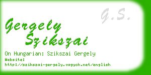 gergely szikszai business card